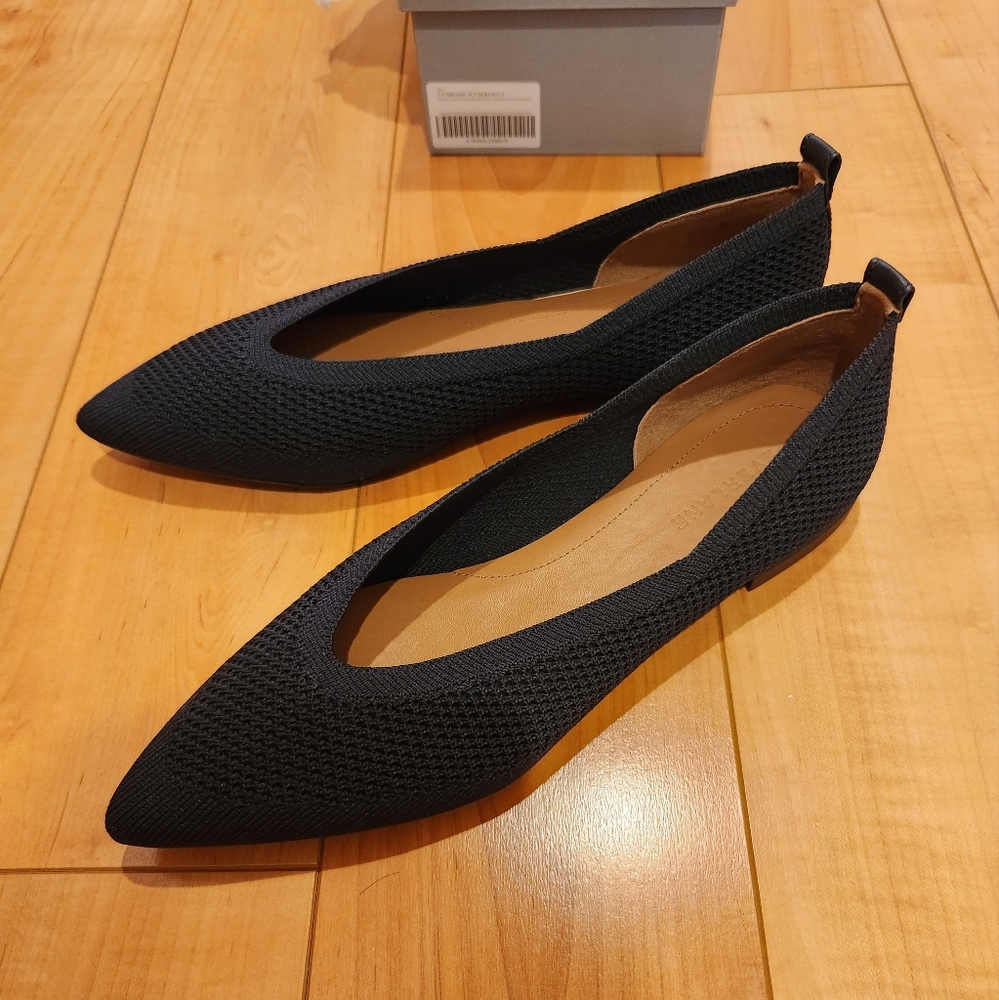 Everlane The 40-Hour Flat In ReKnit Navy Size 8